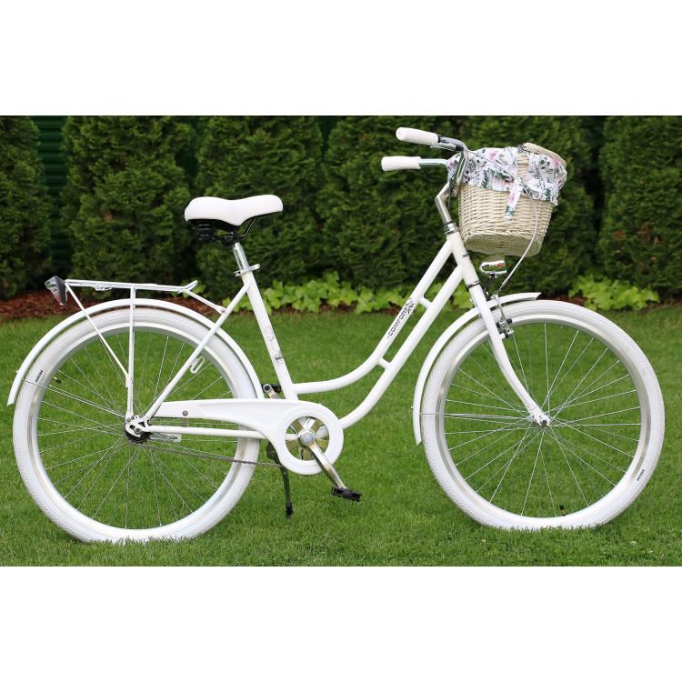 Dámsky retro bicykel 26" Lavida 1-prevodový biela biele kolesá